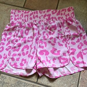 Pink cheetah print shorts
